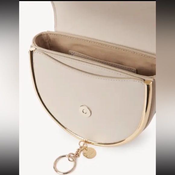 See by Chloe Women Cowhide Mara Chain Strap Evening Leather Bag Cement Beige - Picture 3 of 8